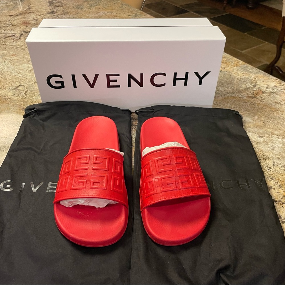 Givenchy Red Slides, Worn Once